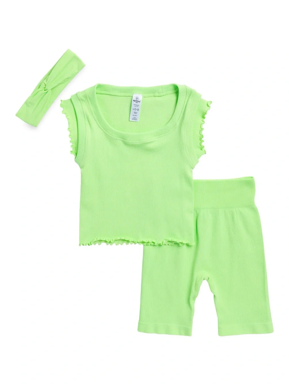 Kids' Ruffle Rib Top, Bike Shorts & Headband Set and bundle  90 DEGREE BY REFLEX